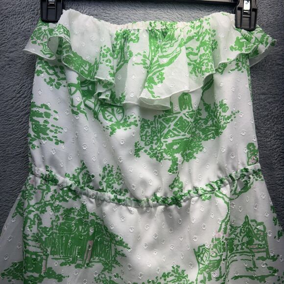 Lilly Pulitzer Darleena Maxi Dress Womens XS Green Off Shoulder Spring Fever - Picture 6 of 15